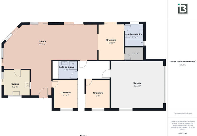 Appartement - 150 m² - 5 pièces