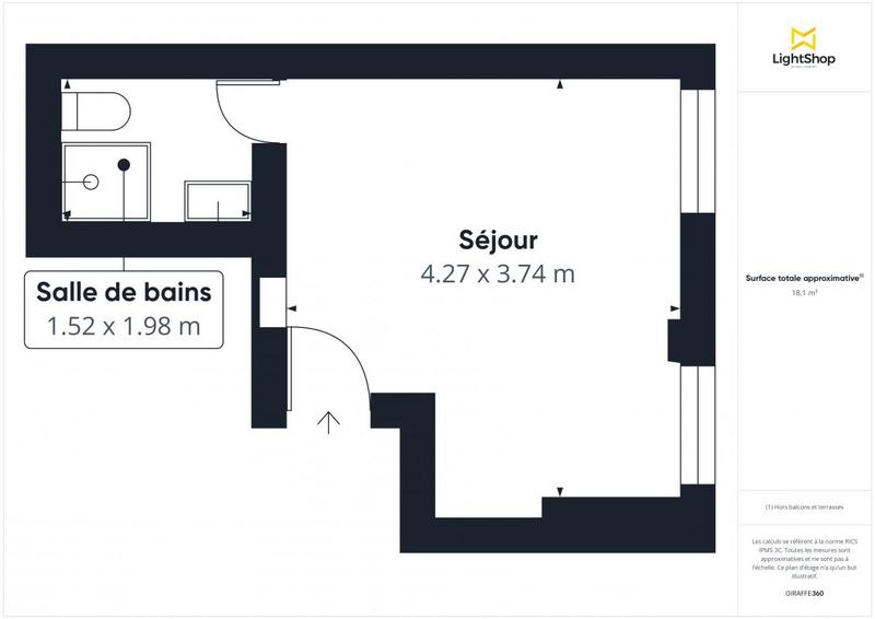 Appartement - 18 m² - 1 pièce