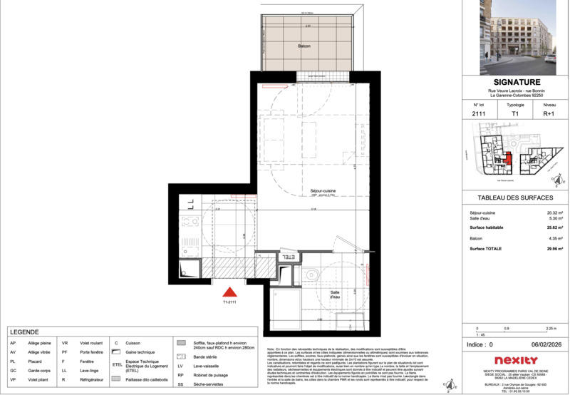 Appartement - 26 m² - 1 pièce