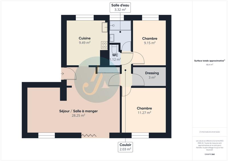 Appartement - 68 m² - 4 pièces