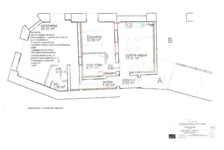 Appartement - 33 m² - 2 pièces