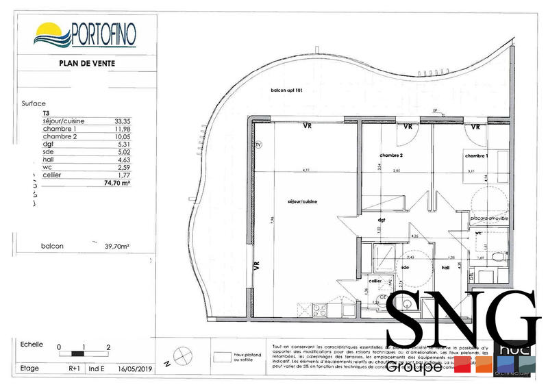 Appartement - 74 m² - 3 pièces