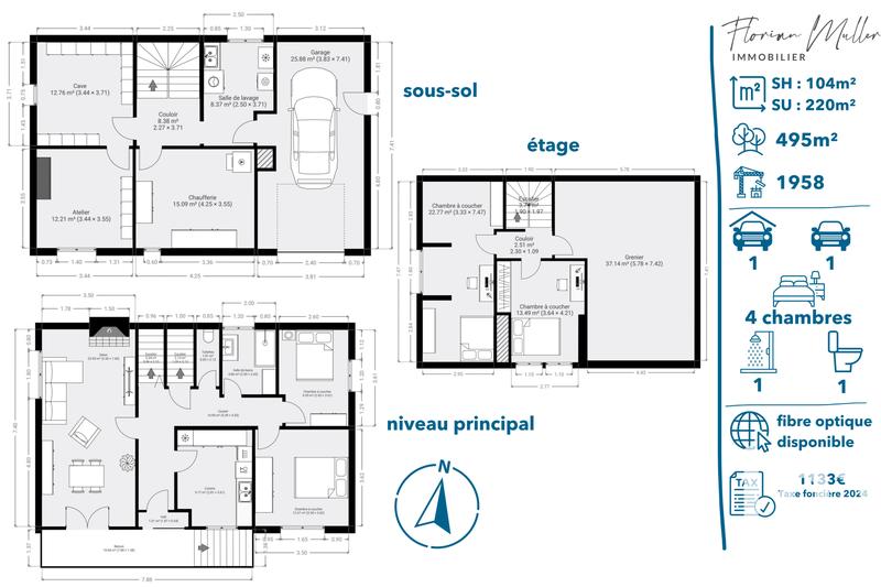 Maison - 104 m² - 5 pièces