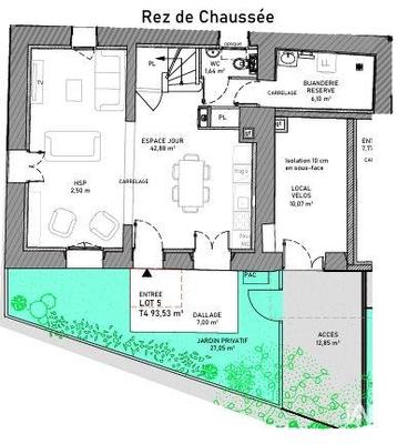 Appartement - 94 m² - 4 pièces