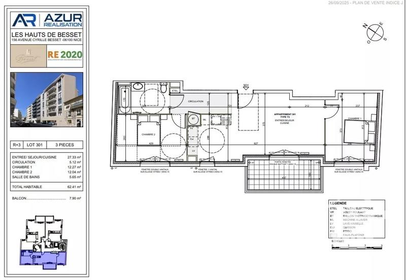 Appartement - 54 m² - 3 pièces