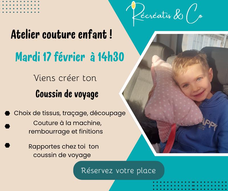 Viens fabriquer ton coussin de voyage- Atelier couture