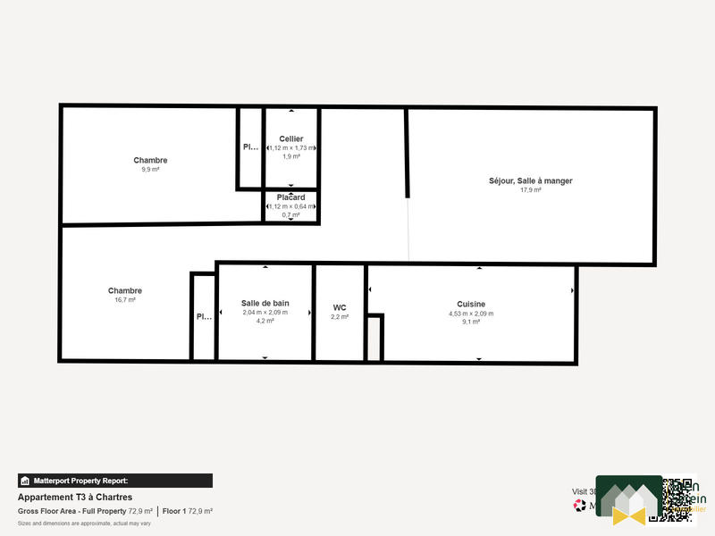 Appartement - 68 m² - 3 pièces