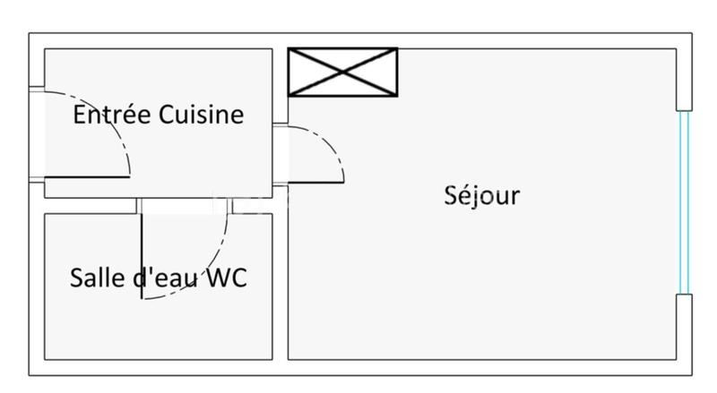 Studio - 18 m² - 1 pièce