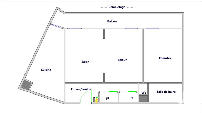 Appartement - 55 m² - 2 pièces