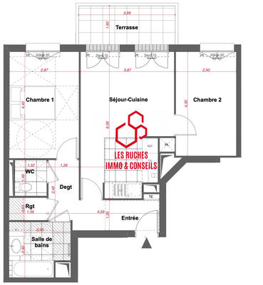 Appartement - 61 m² - 3 pièces