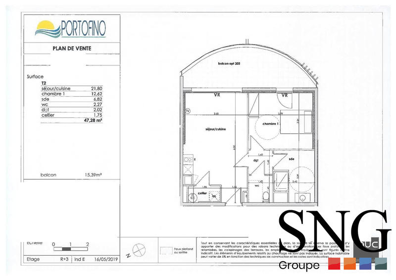 Appartement - 48 m² - 2 pièces