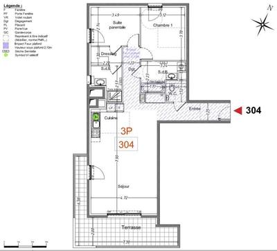 Appartement - 85 m² - 3 pièces