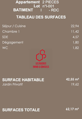 Appartement - 43 m² - 2 pièces