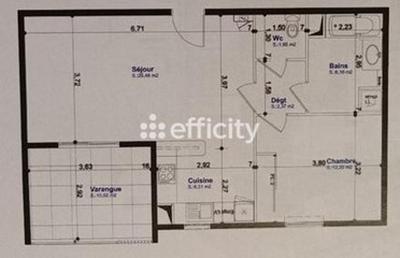 Appartement - 54 m² - 2 pièces