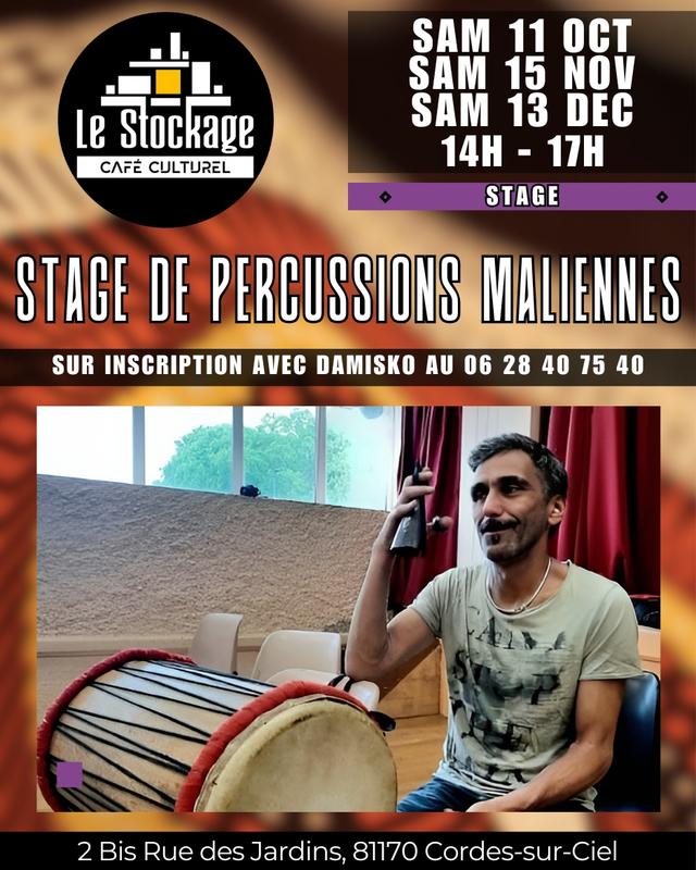 Stages percu au Stockage à Cordes-sur-Ciel