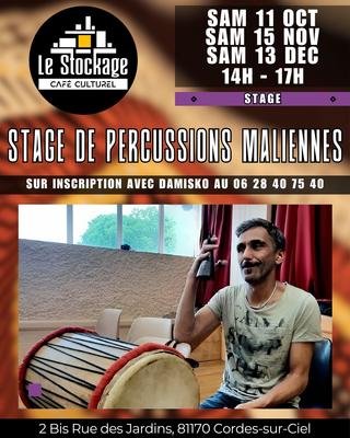 Stages percu au Stockage à Cordes-sur-Ciel