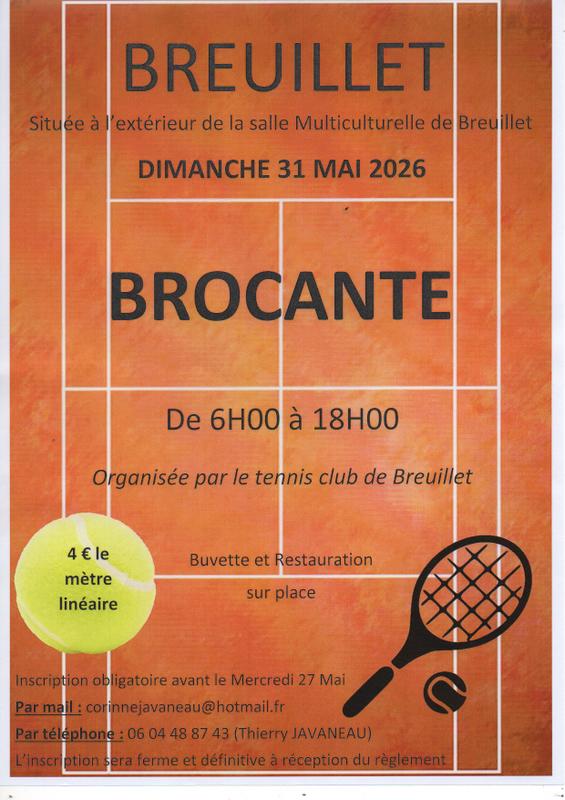 Brocante tennis club de breuillet
