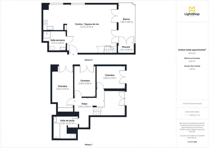 Appartement - 101 m² - 4 pièces