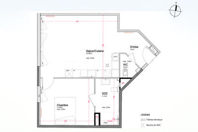 Appartement - 47 m² - 2 pièces