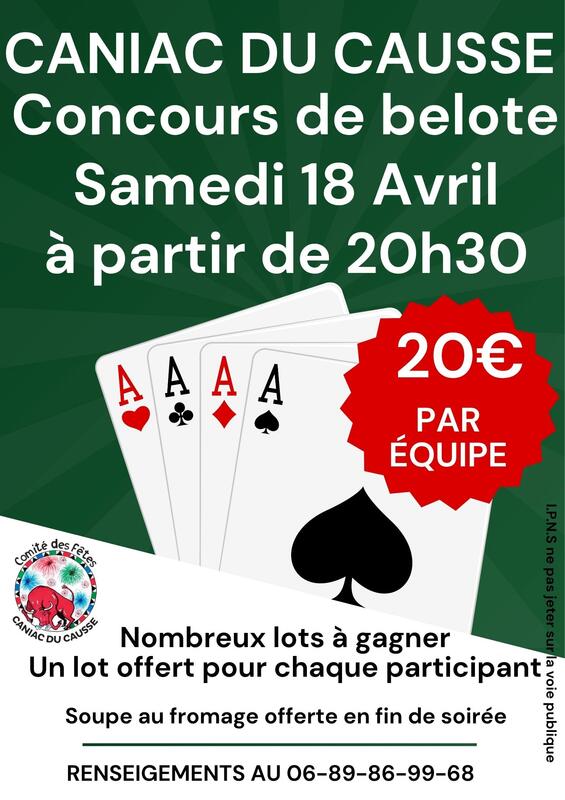 Concours de Belote à Caniac-du-Causse
