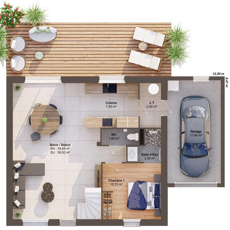 Maison - 105 m² - 6 pièces