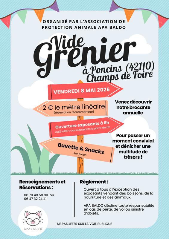 Vide grenier protection animale apa baldo