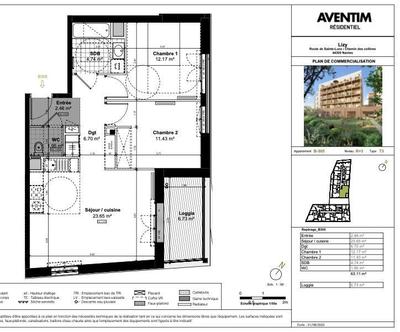 Appartement - 63 m² - 3 pièces