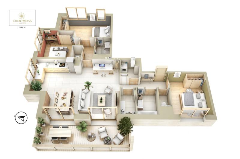 Appartement - 99 m² - 4 pièces