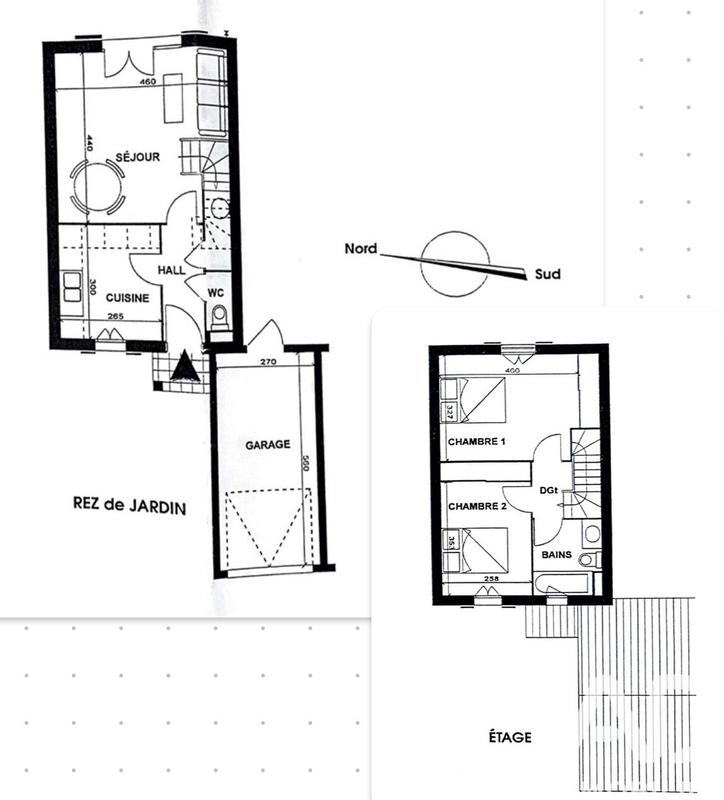 Maison - 63 m² - 3 pièces