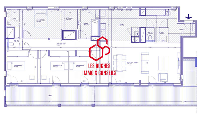 Appartement - 136 m² - 5 pièces