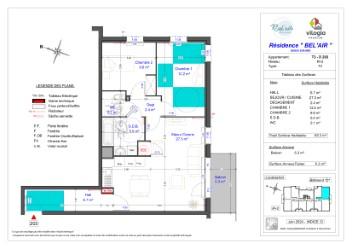 Appartement - 65 m² - 3 pièces