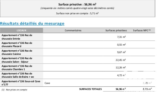 Appartement - 57 m² - 2 pièces