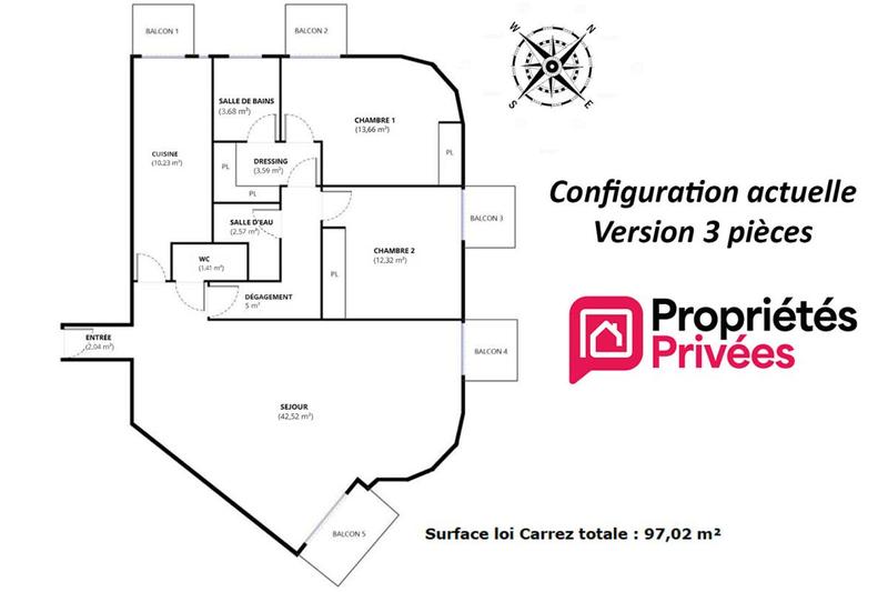 Appartement - 97 m² - 4 pièces