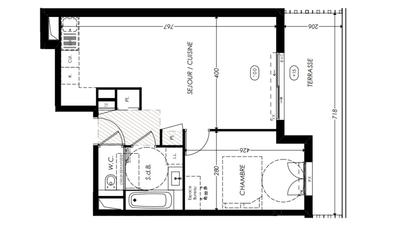 Appartement - 48 m² - 2 pièces