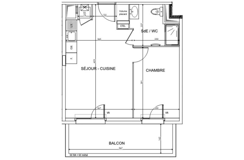 Appartement - 36 m² - 2 pièces