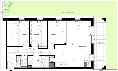 Appartement - 75 m² - 4 pièces
