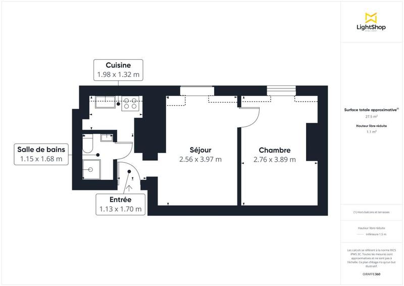 Appartement - 26 m² - 2 pièces