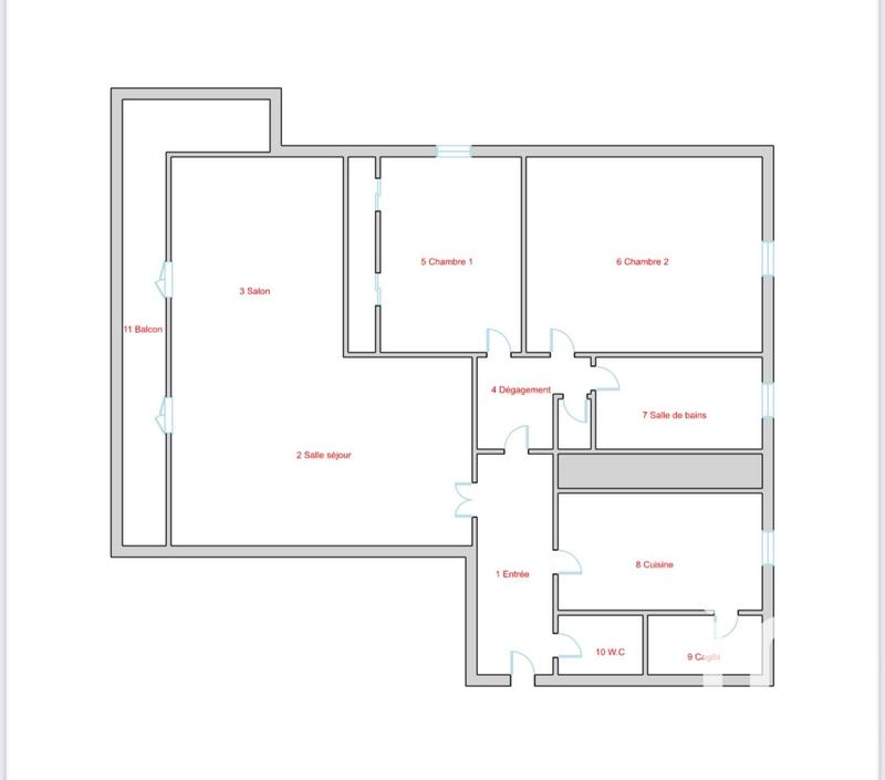 Appartement - 68 m² - 3 pièces