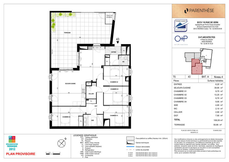 Appartement - 107 m² - 5 pièces
