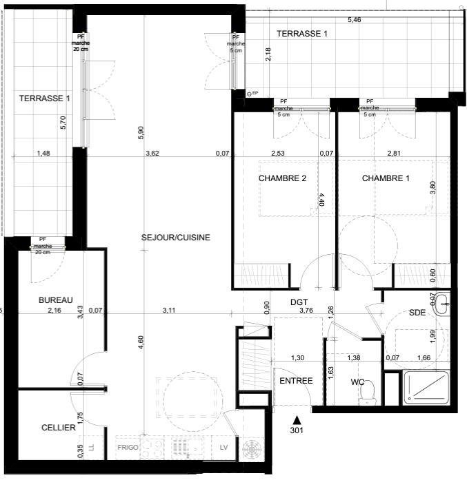 Appartement - 87 m² - 4 pièces
