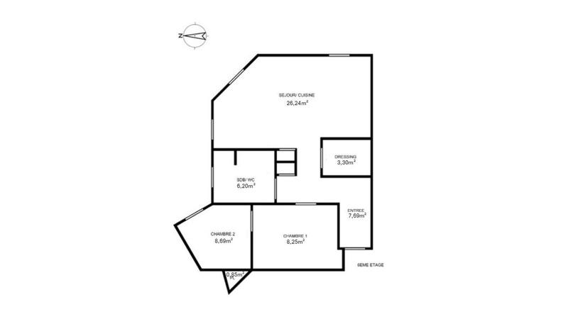 Appartement - 61 m² - 3 pièces