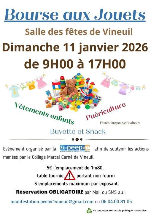 Bourse aux jouets, vêtements et puériculture