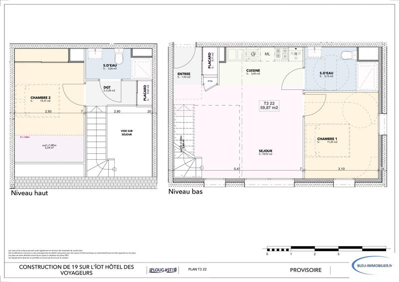 Duplex - 60 m² - 3 pièces