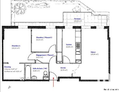 Appartement - 69 m² - 3 pièces