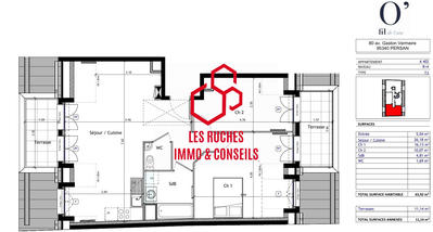 Appartement - 64 m² - 3 pièces