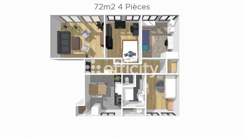 Appartement ancien - 72 m² - 4 pièces