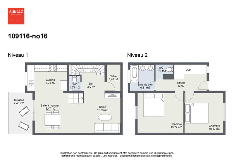 Maison - 83 m² - 3 pièces