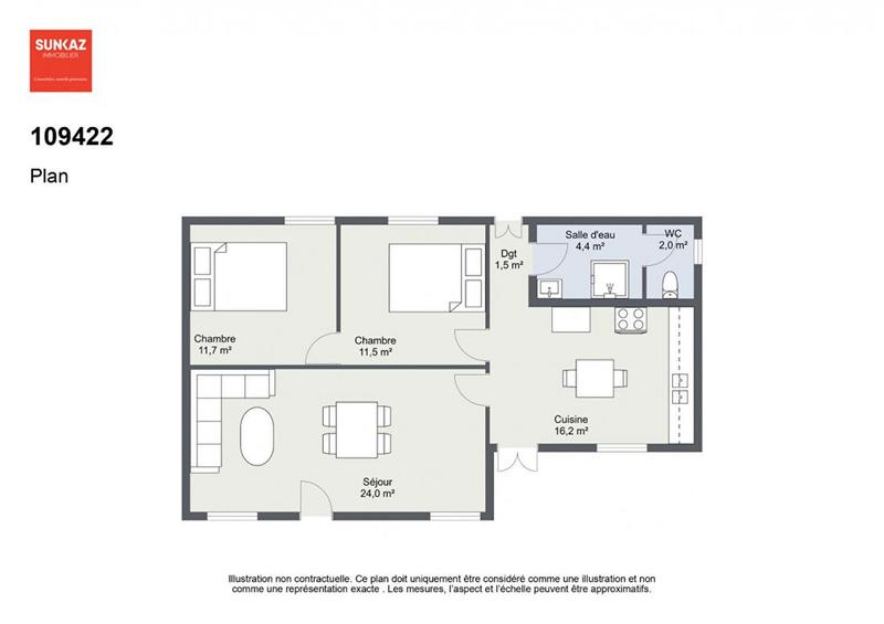 Maison - 70 m² - 3 pièces