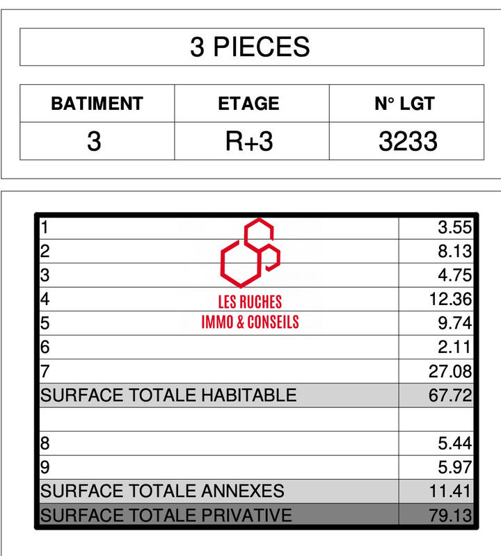 Appartement - 68 m² - 4 pièces