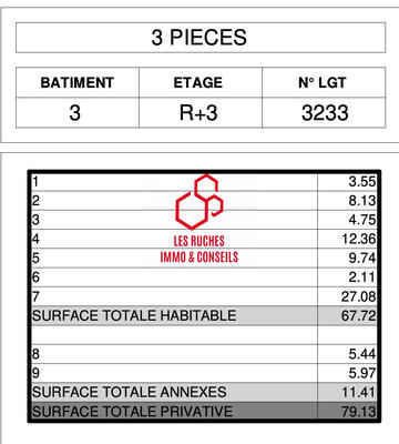 Appartement - 68 m² - 4 pièces